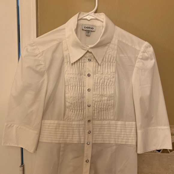 Bundle Bebe button down shirts( black& white) - Picture 4 of 6
